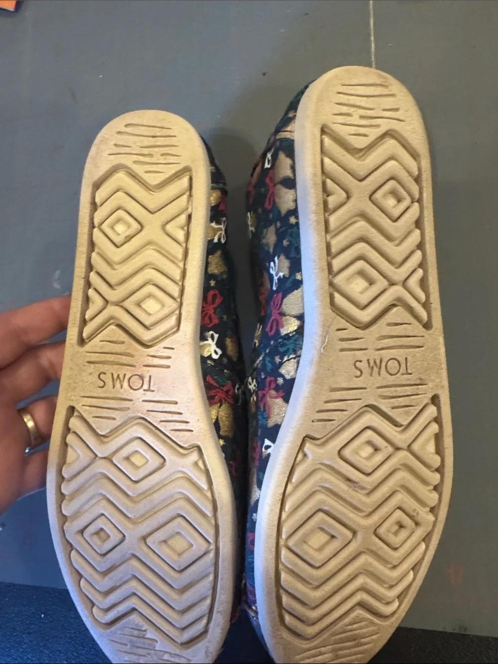 TOMS  Christmas Bell Slip-On Shoes - Navy - Picture 3 of 5